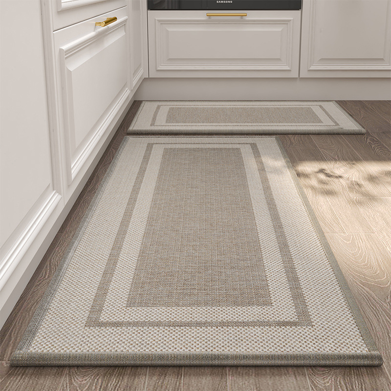 Kitchen Floor Mat Linen Carpet Alas Kaki Dapur Door Mat Entrance Absorbent Rattan Mat Natural Handmade Outdoor Rug