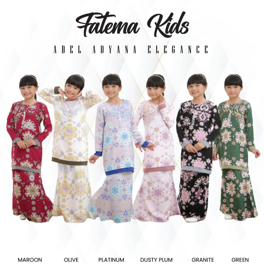 💖Kurung FATEMA KIDS💖Baju KURUNG Moden Raya 2023 Sedondon Ibu Anak Exclusive Dress Muslimah by ADEL Adyana Elegance