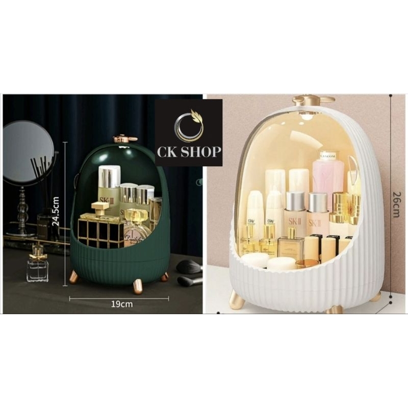 Egg Vanity Box Cosmetics Storage Organizer Dressing Case with Drawer Portable Skin Care