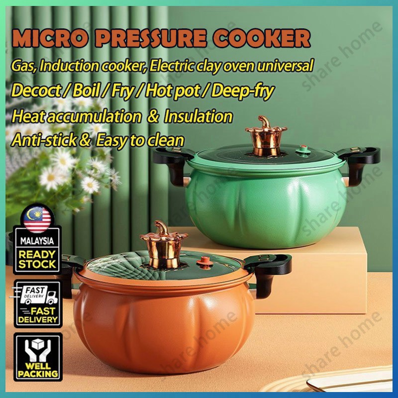 Micro Pressure Cooker Non Stick Cooking Pot Mini Pressure Cooker Soup Pot Stew Pot Periuk Tekanan Mikro微压锅,南瓜锅,湯鍋不粘鍋