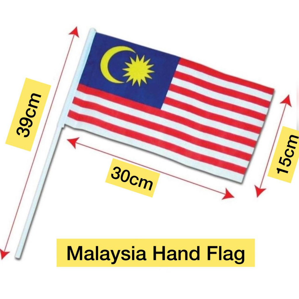 Malaysia Flag Hand Bendera Tangan Malaysia Saiz 15cm x 30cm