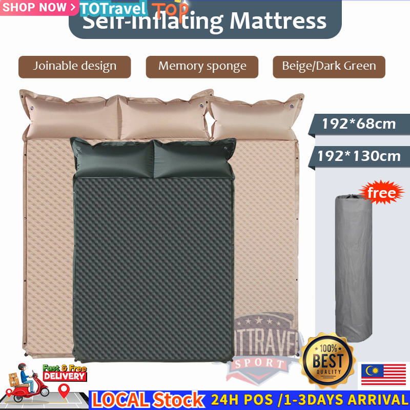 Khemah tilam Self-Inflating Mattress inflatable Bed Sleeping Pad 5cm Extra Thick waterproof Single/Double Camping Bed气垫床