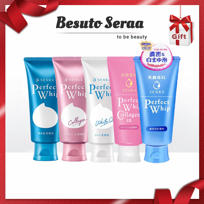 【100% Original】Senka Perfect Whip 120g, Senka Facial Cleanser , Face Fresh Acne Care Foam Cleanser Collagen All Clear Wa