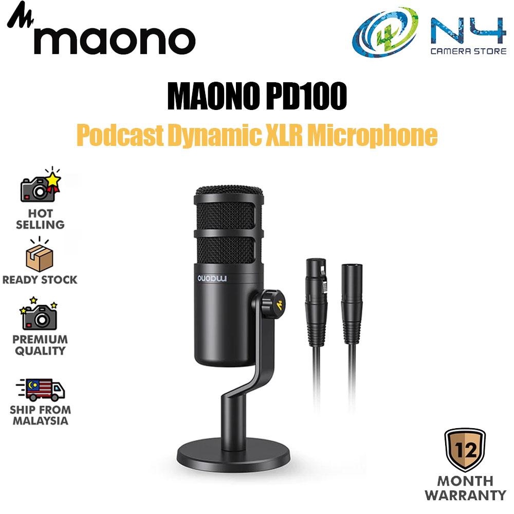 Maono PD100 Professional Podcast Dynamic Microphone XLR Mic for Podcasting/Recording/Audio Interface Sound Card