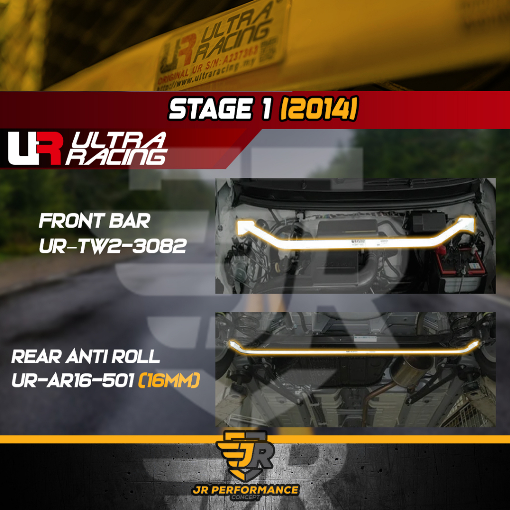Ultra Racing Safety Bar Perodua Axia Bezza Rear Anti Roll Bar Rear Stabilizer Bar 16mm AR16501