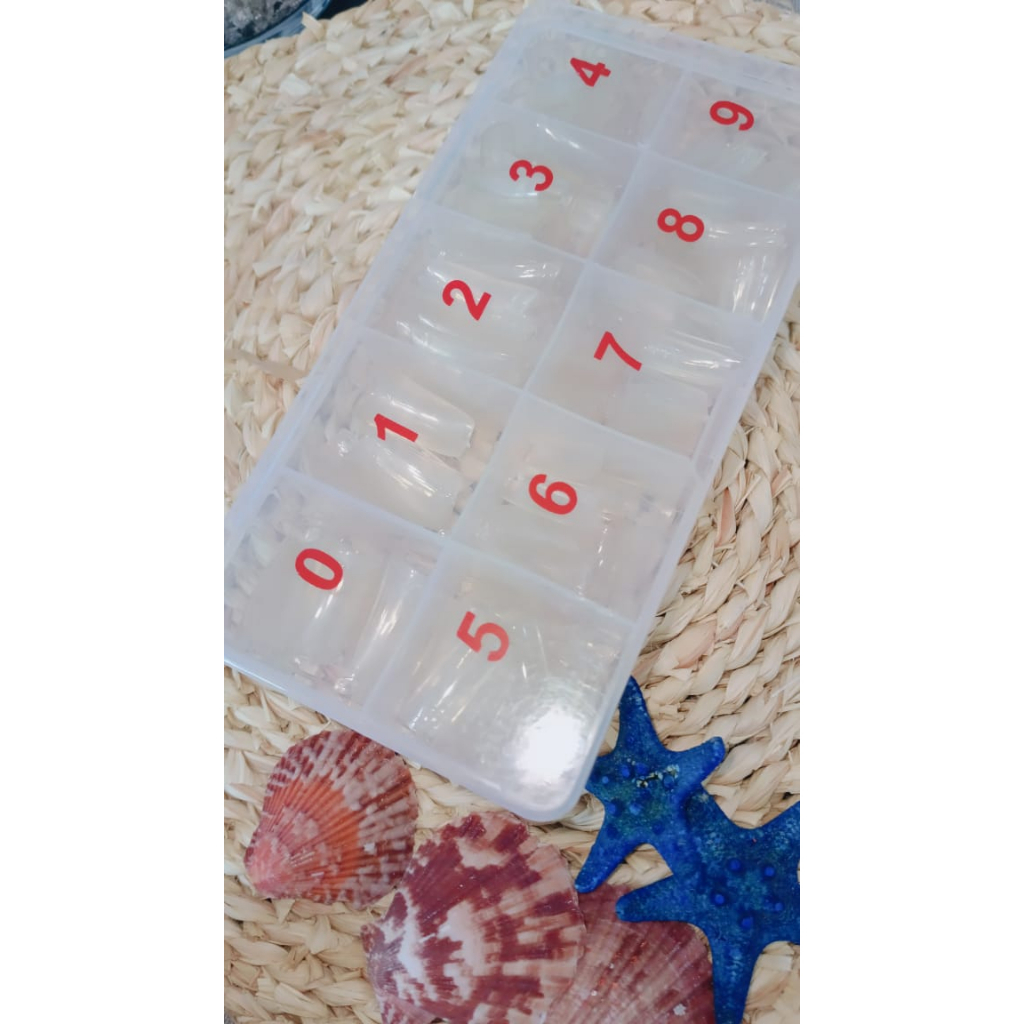 Promotion Clear False Nail Half Tips Square /Stiletto Nail In Box (More than 500+Pcs)10Size美甲超薄透明方形/尖形水滴延长半贴甲片