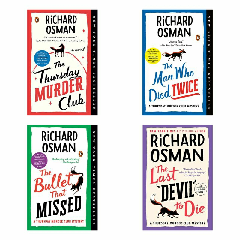 (4 books) Thursday Murder Club Man who Died Twice Bullet that Missed Richard Last Devil to Die