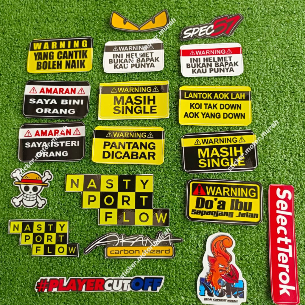 ( READY STOCK ) STICKER DOA IBU , NASTY PORT FLOW , PLAYER CUT OFF , SAYA ISTERI ORANG