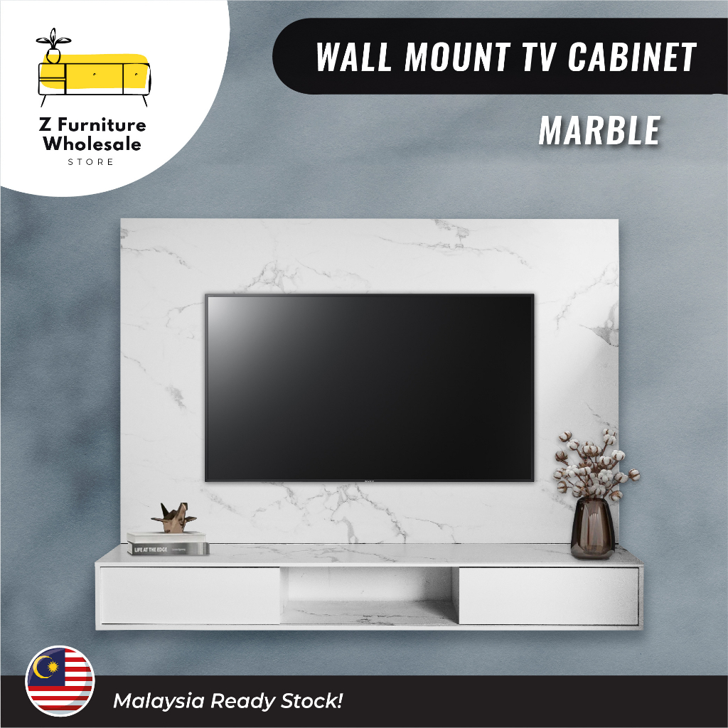 Modern & Solid Hanging 6ft Wall Mounting TV Cabinet Wall Mounting |6 Kaki Kabinet Tv Gantung | L180 xW30 xH120 cm