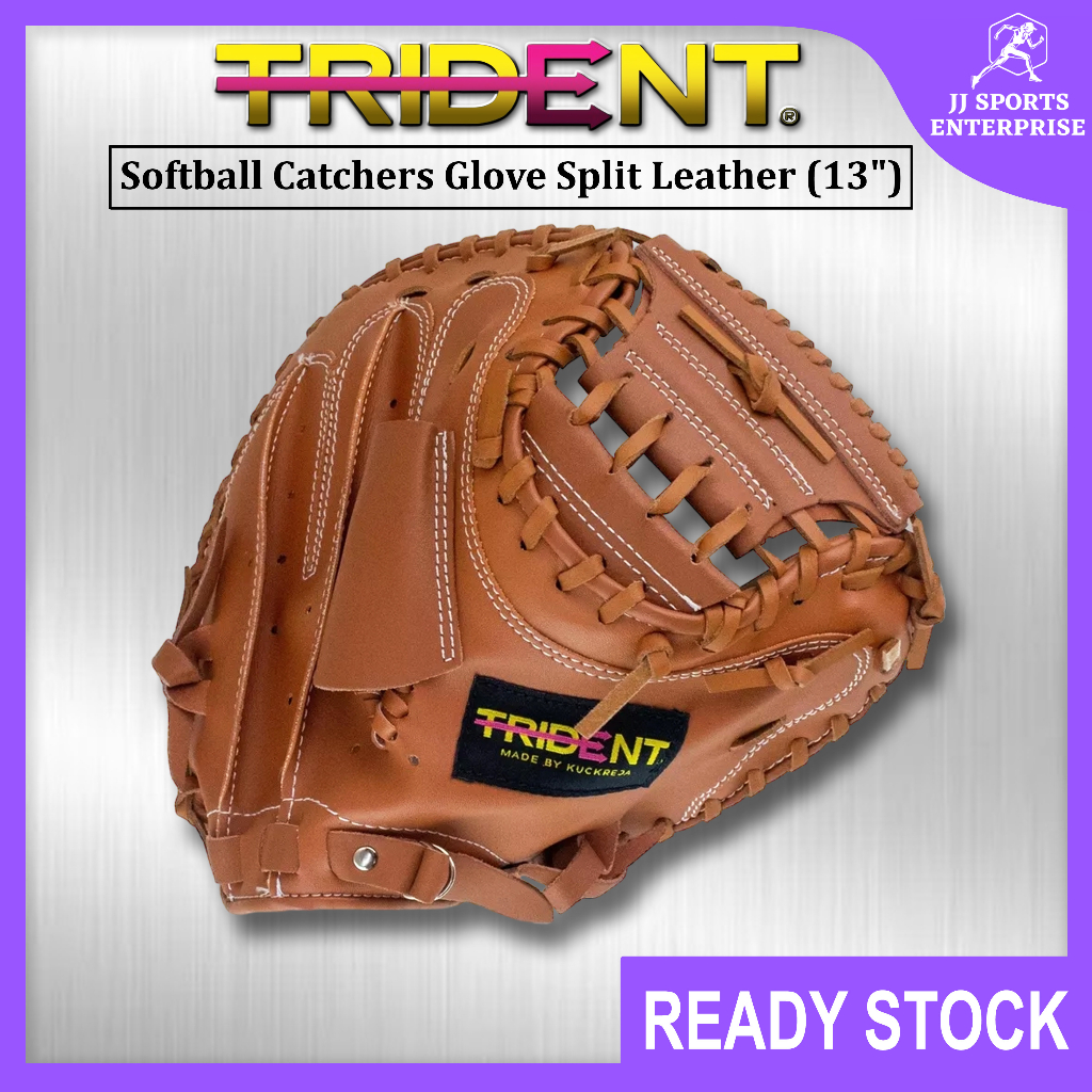 Trident T60C T-60C Softball Glove (Senior) Split Leather 13'' Baseball Glove Sport Glove Universal Equipment