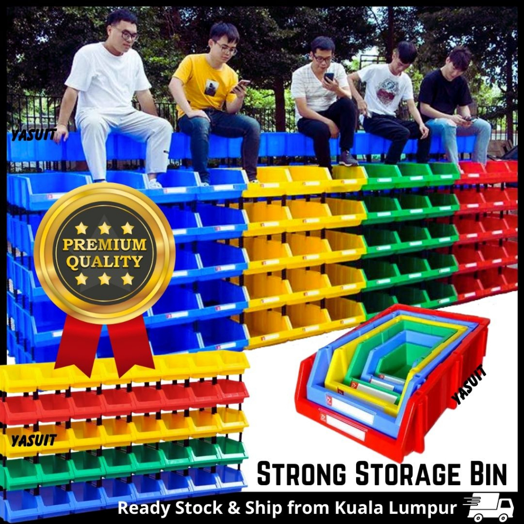 Heavy Duty Compartment Bin 1 set Part Bin Storage Rack Plastic Stackable for Industrial Warehouse Factory Hardware