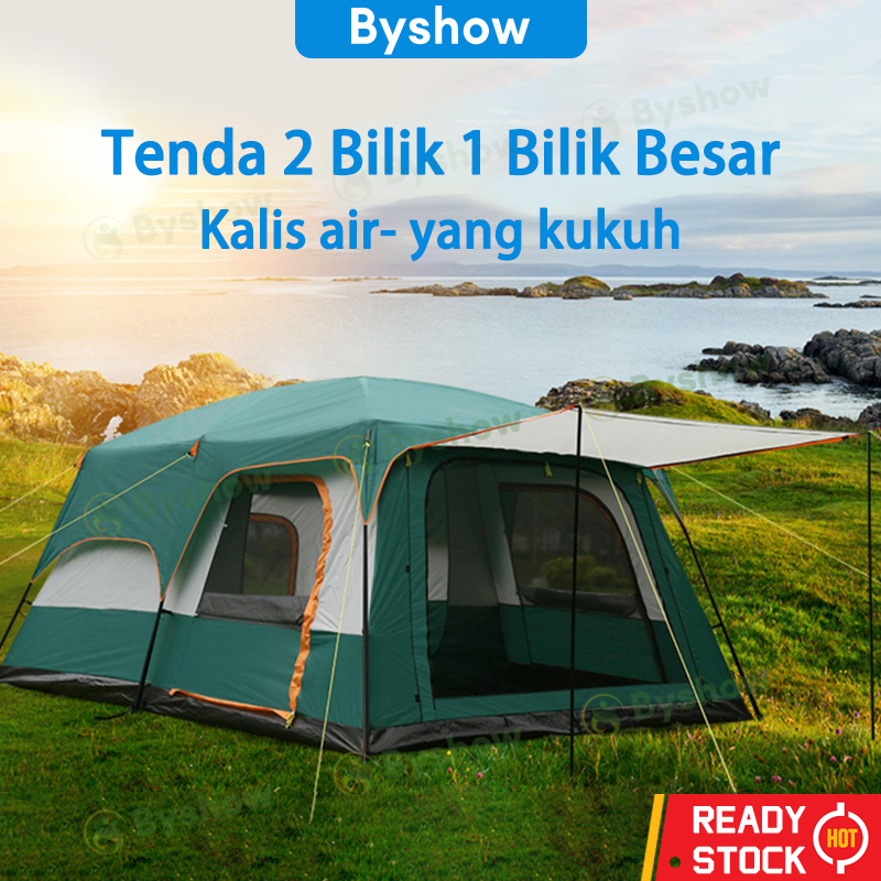 【Byshow】🔥Malaysia In Stock🔥khemah unta Outdoor automatic camping tent for 8 to 12 person family tent Waterproof Lightweight with Ultralight Flysheet kemah murah dan besar barang kemping khemah campak khemah tents camping 8 orang 帐篷