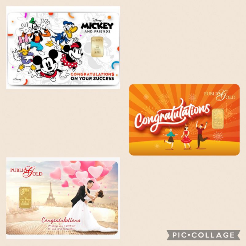 Public Gold PG Gold Bar (Au 999.9) 24K - Congratulations Edition