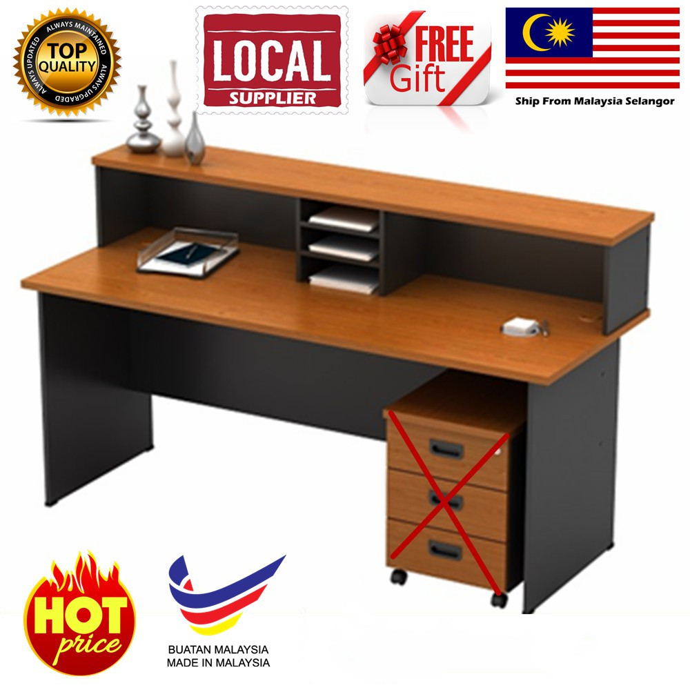 Hot Selling 4/5/6 Feet Office Furniture Reception Wooden Desk Counter Table With Top (No Drawer) Meja kaunter