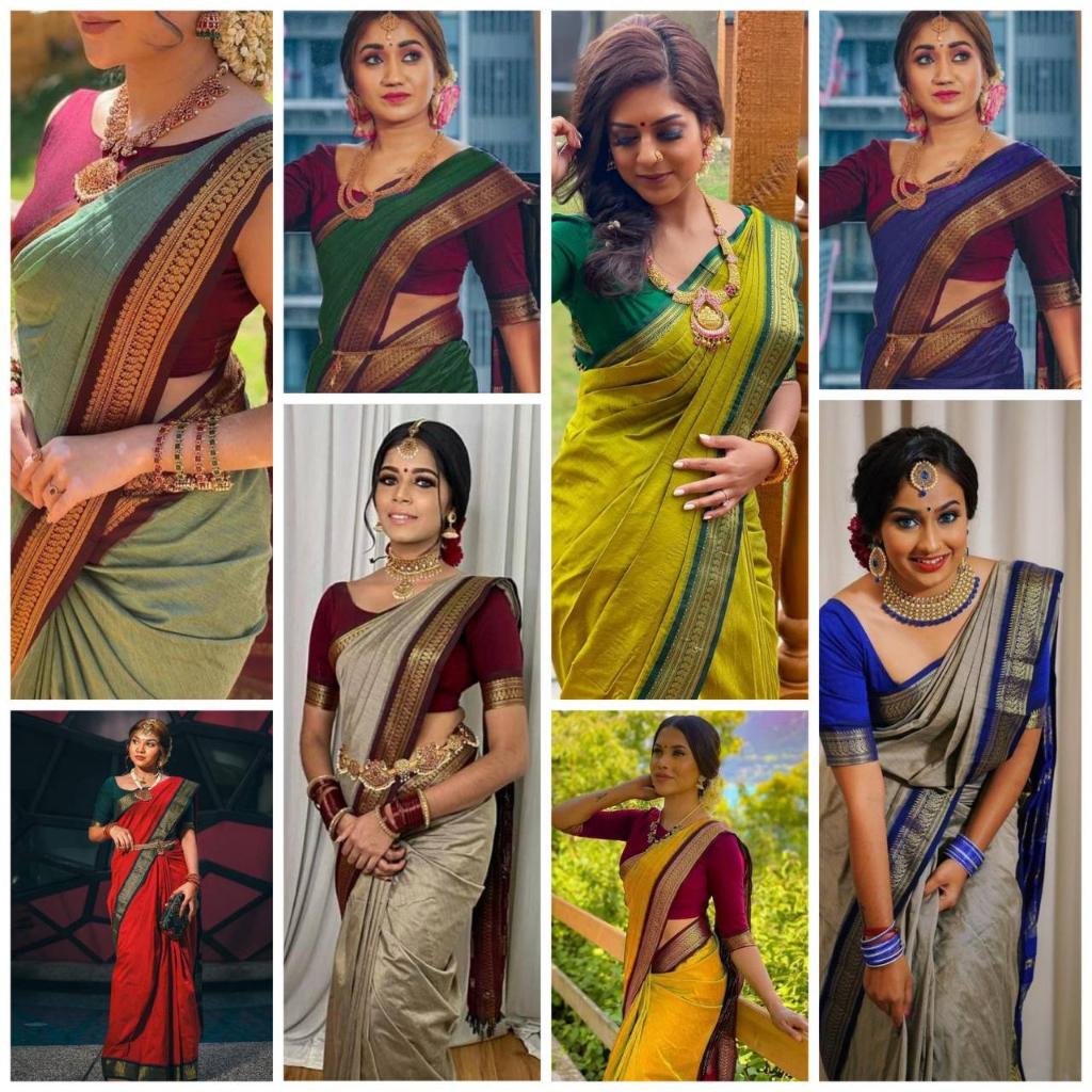 Hot Selling Cotton Silk Saree with Contrast Blouse