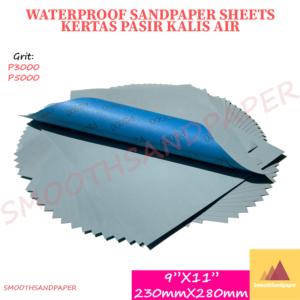 Sandpaper Sheet Waterproof Abrasive Paper Kertas Pasir Kalis Air 9"X11" (230mmX280mm) 乳胶纸耐水砂纸 抛光研磨镜面 干湿两用