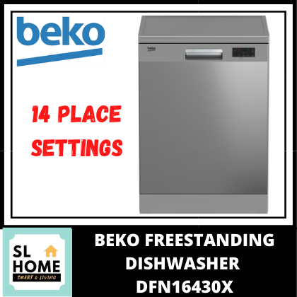 {KL & Klang Valley Area Only)BEKO DFN16430X FREESTANDING DISHWASHER WITH 14 PLACE SETTING,FULL SIZE