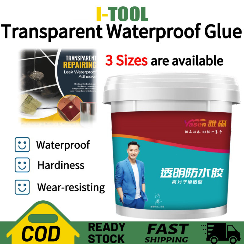 1KG Waterproof Glue Transparent Waterproof Sealant Glue  Fix Bathroom Wall Leak Adhesive 透明防水胶 Tandas Gam Bumbung Kuat