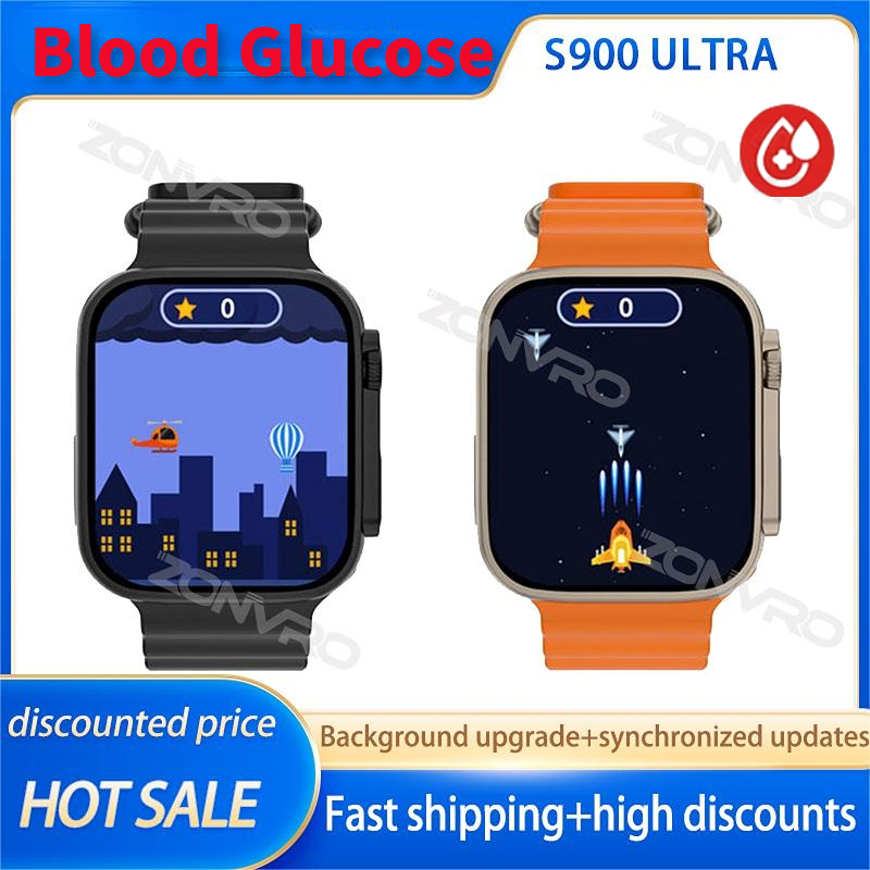 Hot Sale S900 ULTRA Blood Sugar Smart Watch Series Bluetooth Smart Watch Full Touch Screen Real 49MM Case Waterproof