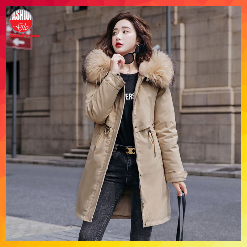 Plus Size Winter Jacket Woman Baju Sejuk Jaket Wanita Saiz Besar Plush Windbreaker Hooded 保暖外套冬装棉衣