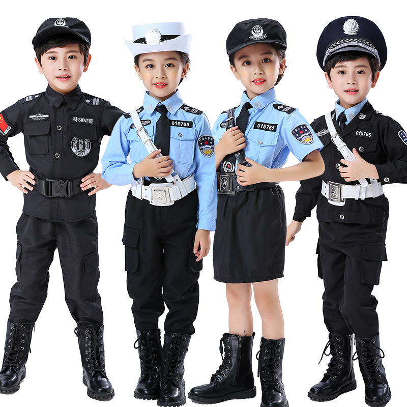 Malaysia Ready StockPolicemen Costumes Police Cop Cosplay Army Police Uniform Clothing Set Fighting Performance