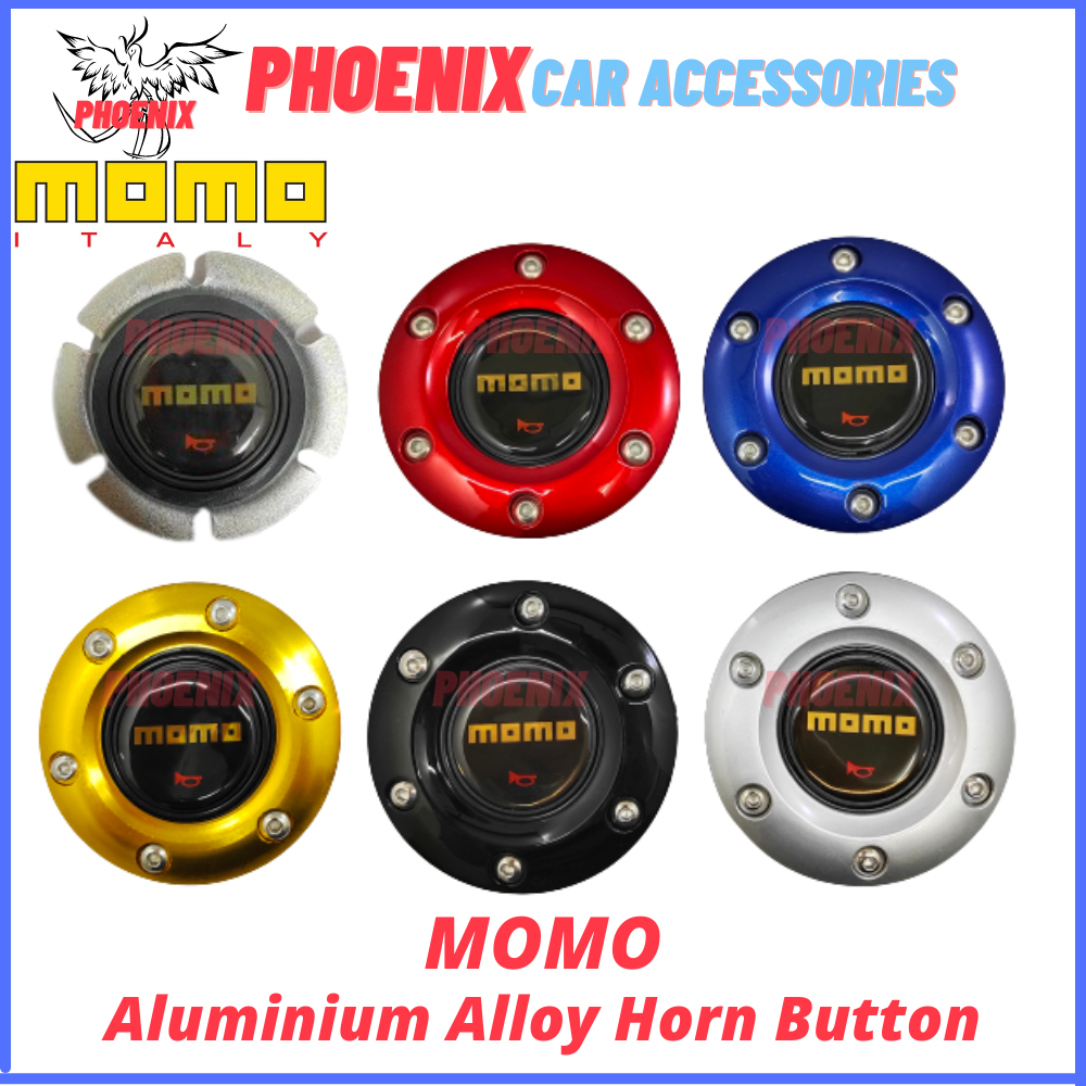 MOMO Hubcap Horn Button Aluminium Alloy / Plastik 8.5 CM STEERING WHEEL Cover Car Butang Tekan Kereta Steel Besi Metal