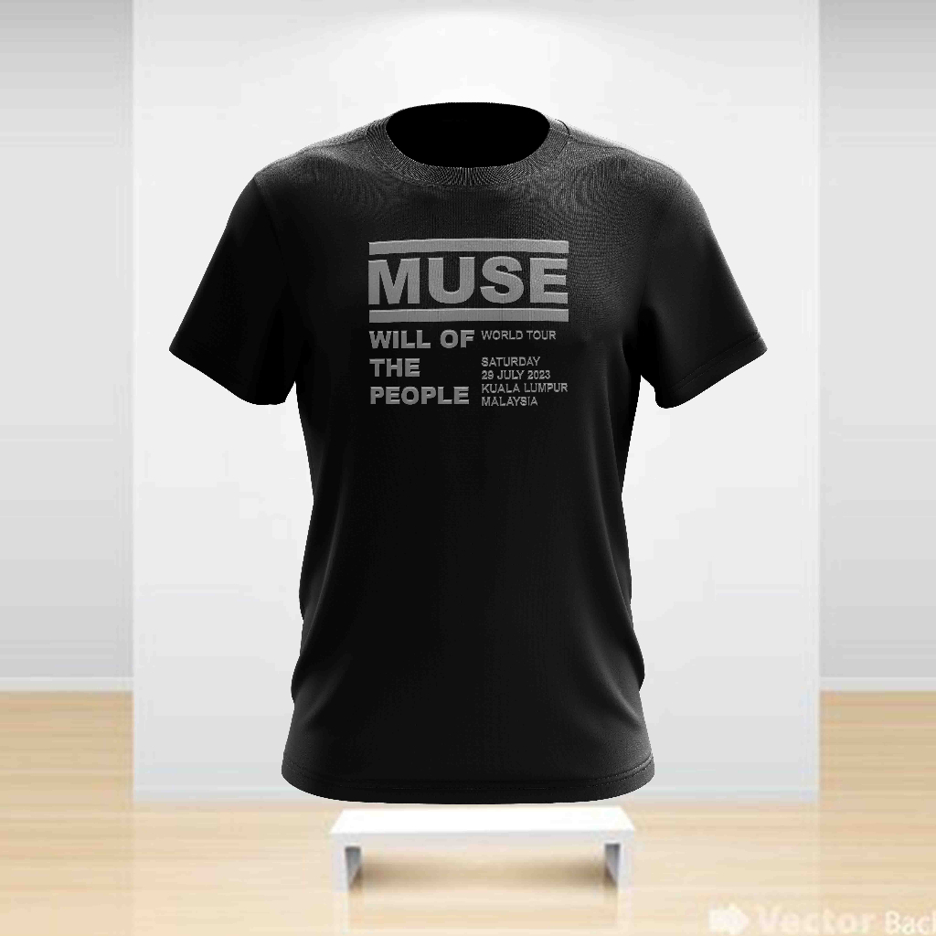 MUSE TSHIRT SILVER WILL OF THE PEOPLE WORLD TOUR DESIGN 2 TSHIRT ROUND NECK FOR ALL