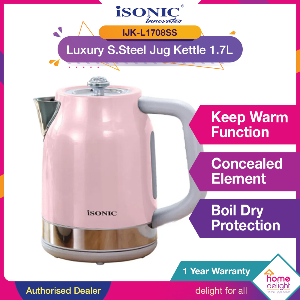 Isonic Jug Kettle 1.7L [ IJK-2011 / IJK-2010 ] Stainless Steel Jug Kettle 1.7L [ IJK-L1708SS ]