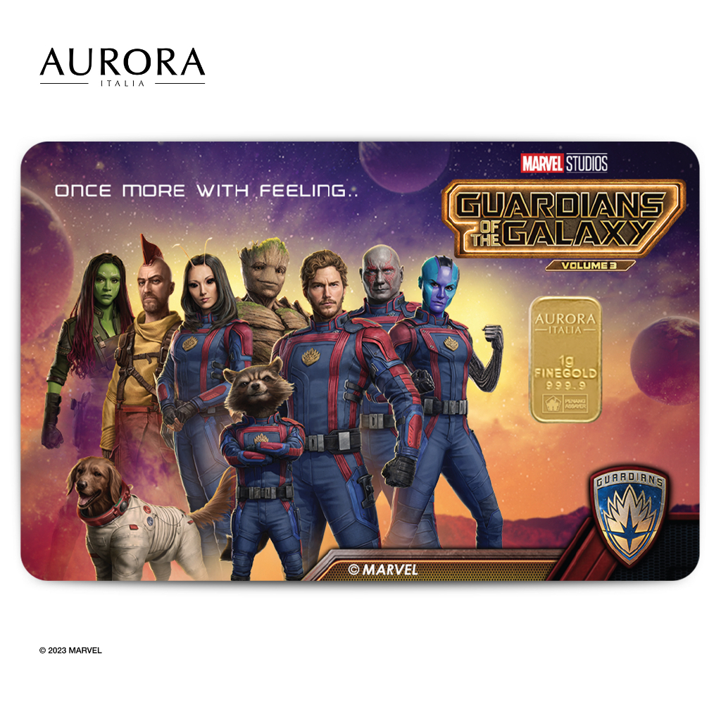 AURORA ITALIA (1g) 999.9 Guardians Of The Galaxy Volume 3 Limited Edition Gold Bar 银河护卫队3 纯金足金片
