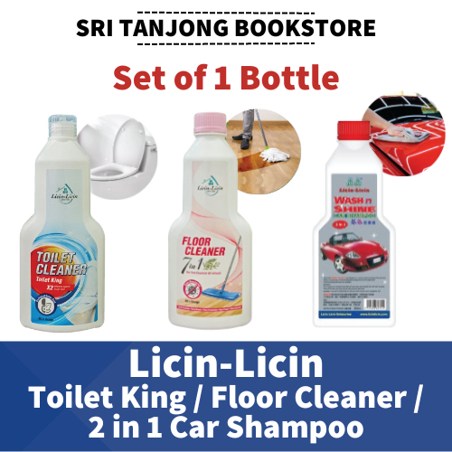 [ST] Licin Licin 7in1 Floor Cleaner / Toilet Cleaner / 2in1 Car Shampoo 900ML Anti Bacterial (1 Bottle)