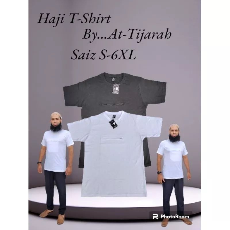 T-shirt zip haji umrah original cotton redey stock Size (S,M,L,XL,XXL,3XL,4XL,5XL,6XL)jubah kurta t-shirt seluar