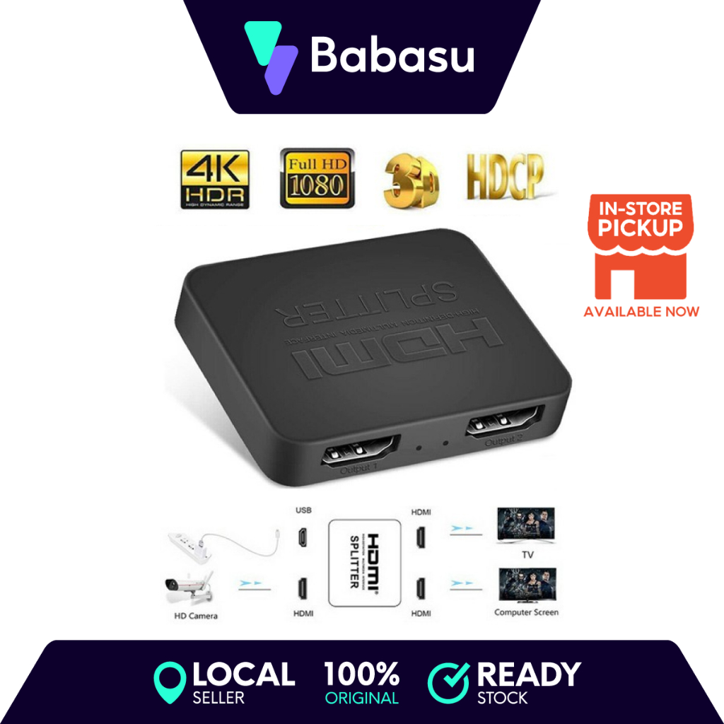 HDCP 4K Splitter Full HD 1080p Video Switch Switcher 1X2 Split 1 in 2 Out Amplifier Dual Display For HDTV DVD