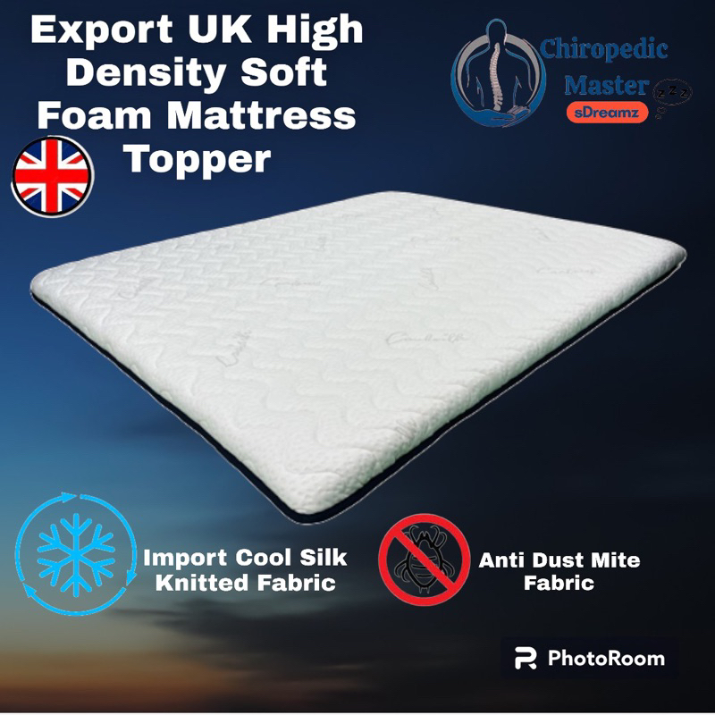 Premium Grade Mattress Topper Single/Super Single/Queen/King /Synthetic Latex Foam/Eco-Cool Silk Fabric