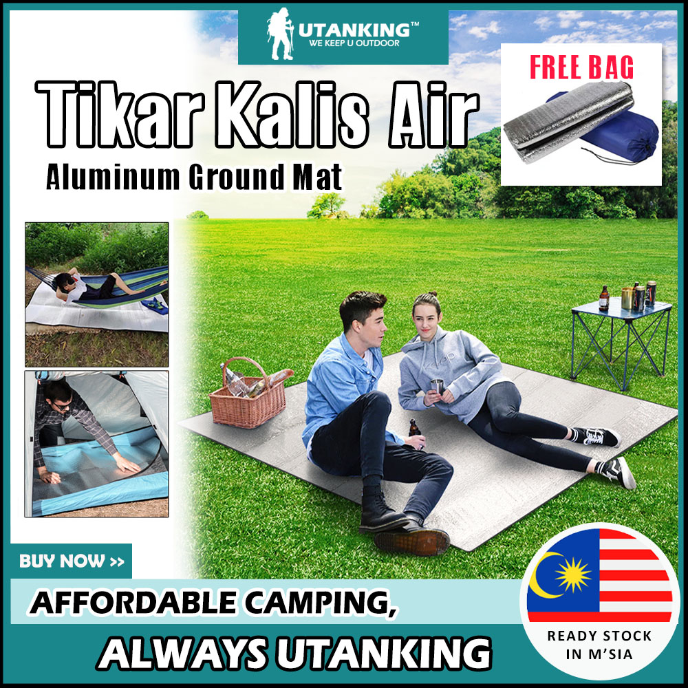 UtanKing™ Waterproof Ground Mat Camping Double Sided Aluminium Foil Tikar Beach Picnic Sleeping Pad