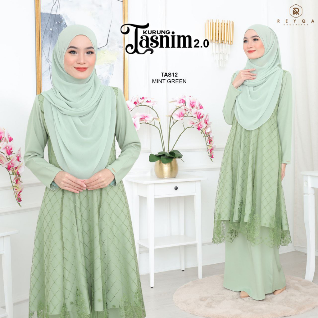 Baju Kurung Tasnim Lace Labuh Kembang Kenduri Raya Majlis Baby Blue ...