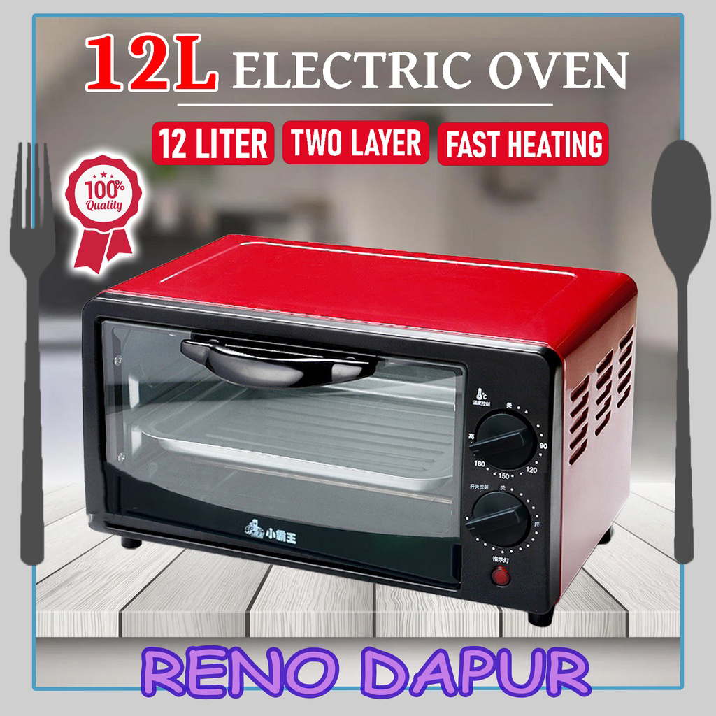 Toaster Oven Electric Oven 12 Liter Mini Baking Oven Pan Grilling Bread Grill Cooking Roasting Microwave Malaysia Plug