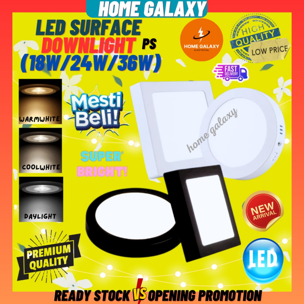 HOTLED Surface Downlight LED Surface Light 18W 24W 36W Lampu siling Light Black & White LED Surface Mount