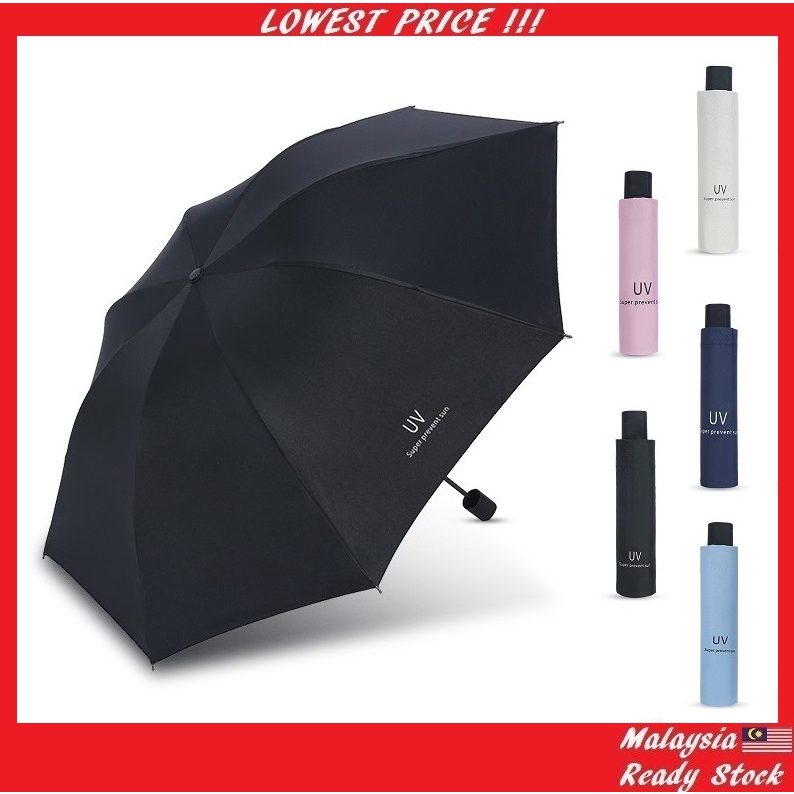 UV Fashion Umbrella Foldable Sunscreen Windproof Payung Lipat 雨伞