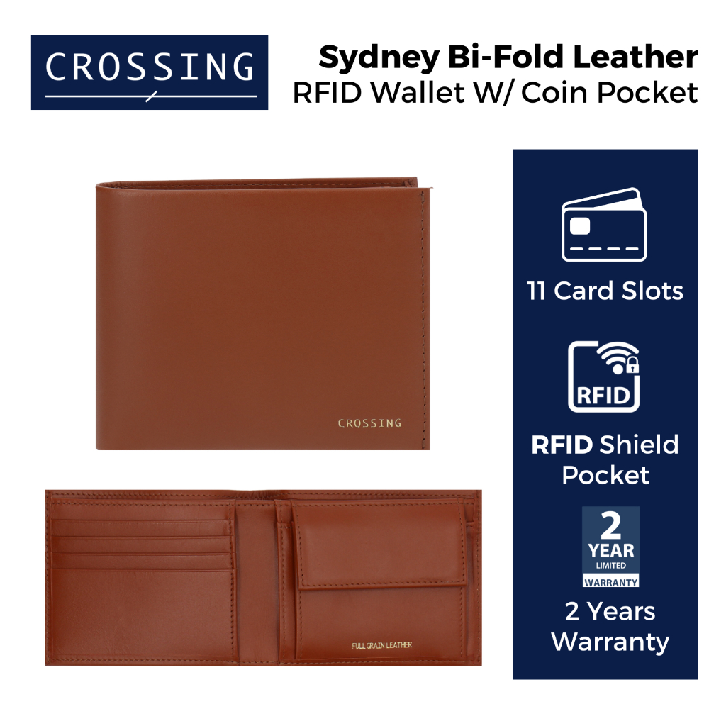 Crossing Sydney Bi-Fold Leather Wallet With Coin Pocket