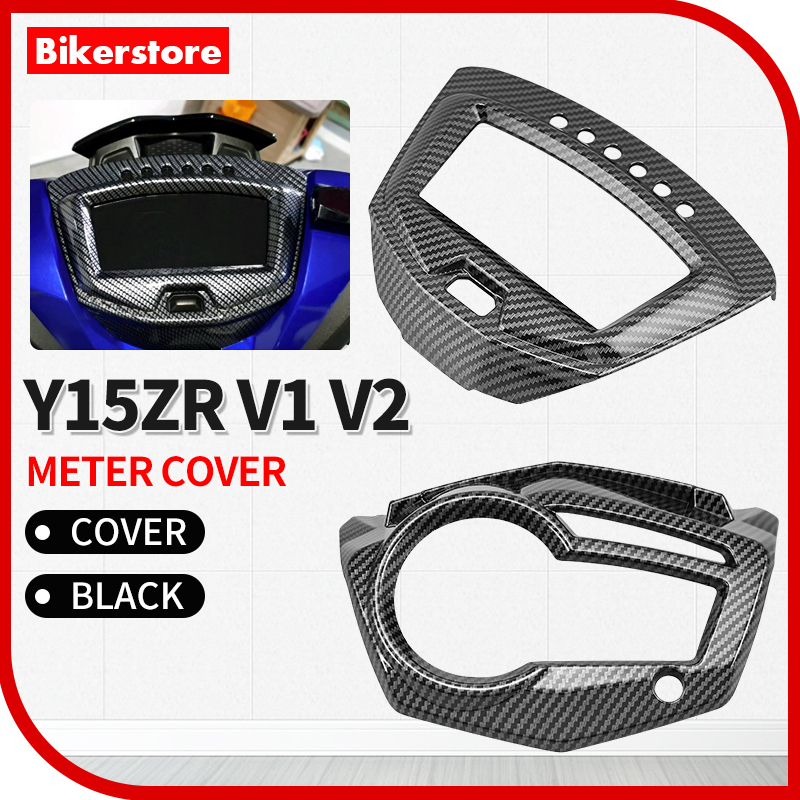 Meter Cover Frame Carbon Y15ZR V1 V2 Meter Y15 V2 Black Cover Set Cermin Visor Lens Yamaha Accessories