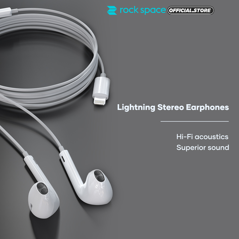 Rock Space ES06 Lightning Stereo Earphone for iPhone