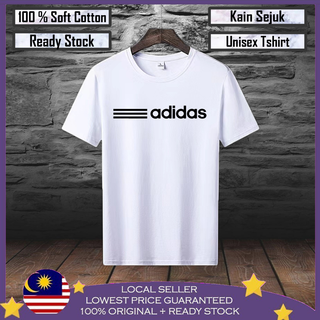 [ 70% Mega Sales ] ADIDAS  BAJU VIRAL TSHIRT / UNISEX MENS TEE 100% COTTON T-SHIRT LELAKI/PEREMPUAN