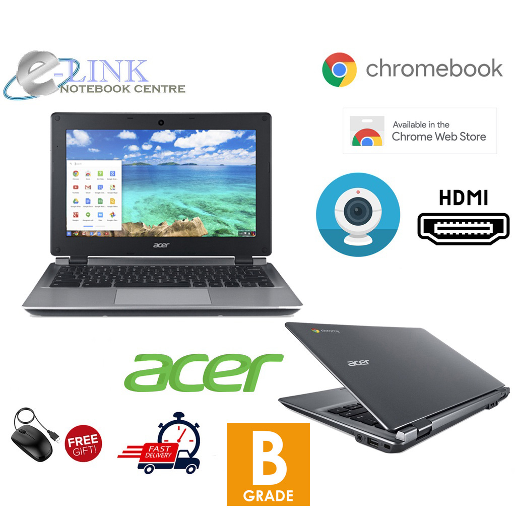 ( Acer C720 Touch or Non Touch Grade B Web Store ) Intel / 2GB DDR3 RAM/ 16GB eMMC/ Webcam/ HDMI/ 6 Month Warranty