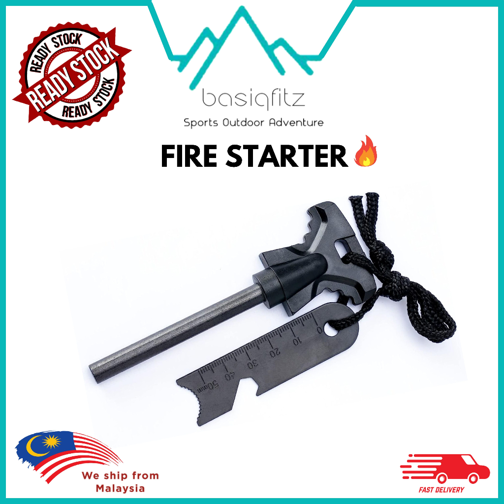 Outdoor Survivor fire starter camping adventure flint rod flint stone