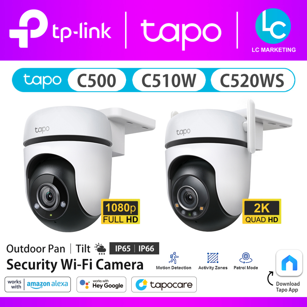 Tapo 1080p Full HD Outdoor Pan/Tilt Security Wi-Fi Camera, 360