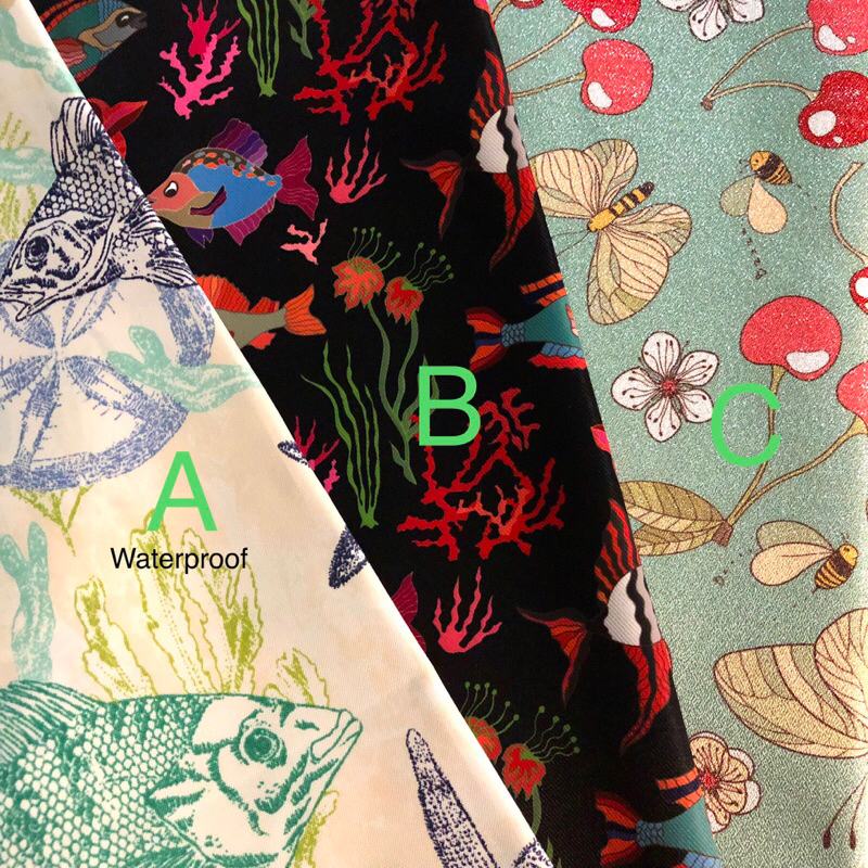 Tropical fish Quality digital print water repellent twill fabric