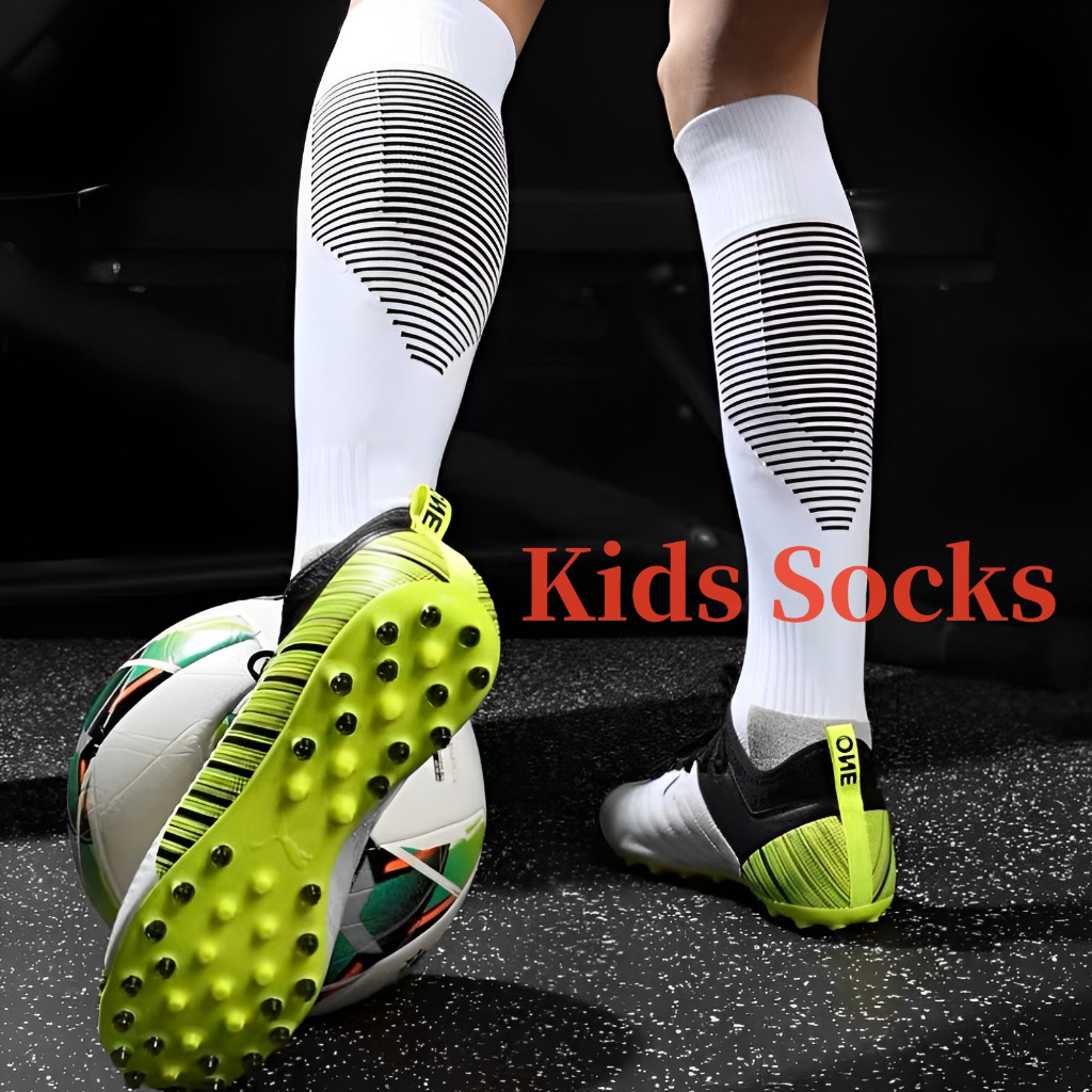 Kids Anti Slip Over-Knee Football Socks Children Soccer Stokin Bola Sepak Professional Training Towel Bottom