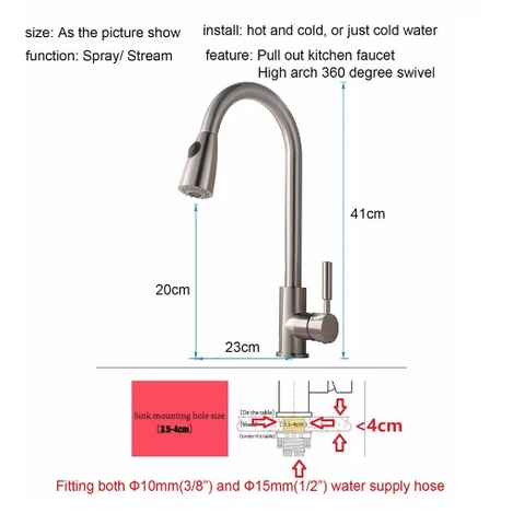 Kitchen Basin Sink Faucet Kitchen Tap Kitchen Mixer Taps Pull Out 360°Swivel Spout Spray Sink Basin Brass Faucet Premium