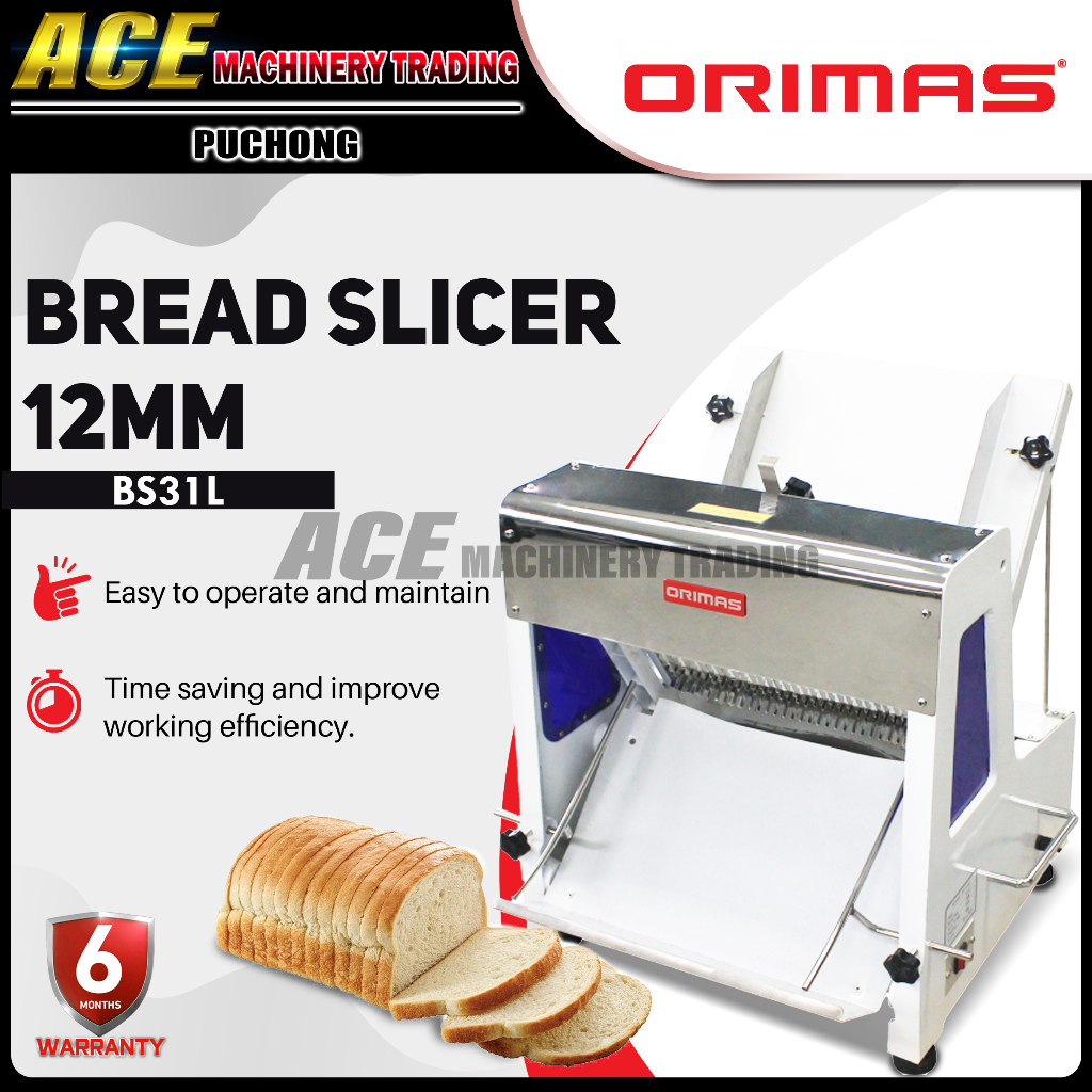 [ ORIMAS ] Bread Slicer / Mesin Roti Cutter 12mm 30pcs 250W - BS31L