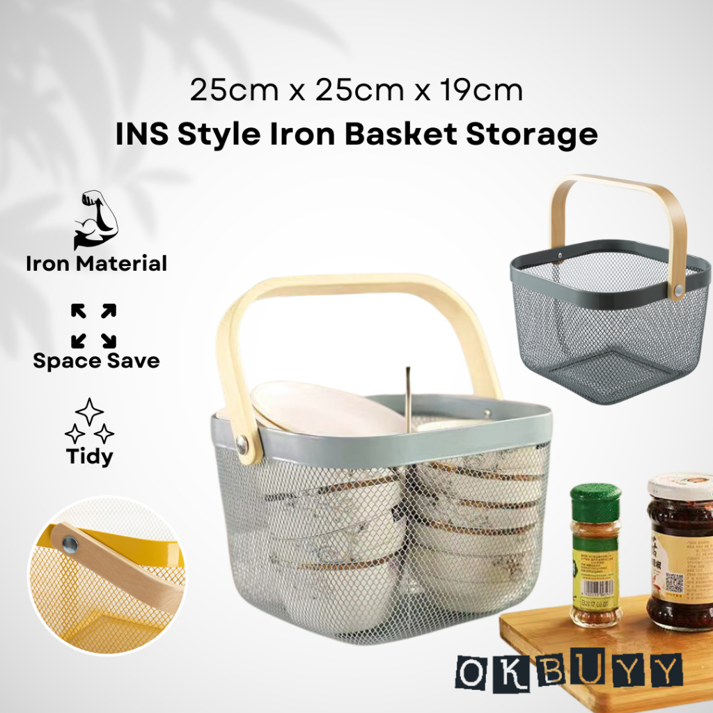 OKBUYY Korean Style Small Basket Storage Basket Barbed Wire Basket Fruit Basket Egg Basket | Bakul Simpanan 小篮子收纳篮水果篮鸡蛋